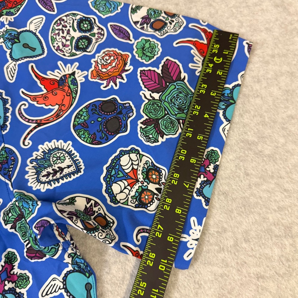 Dixxon Flannel Co Los Muertos Blue Sugar Skull D-Lite Shirt Mens 4X Short Sleeve - Picture 8 of 12
